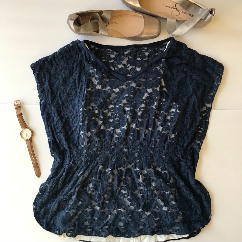 Aeropostale l PSNY Navy lace Top